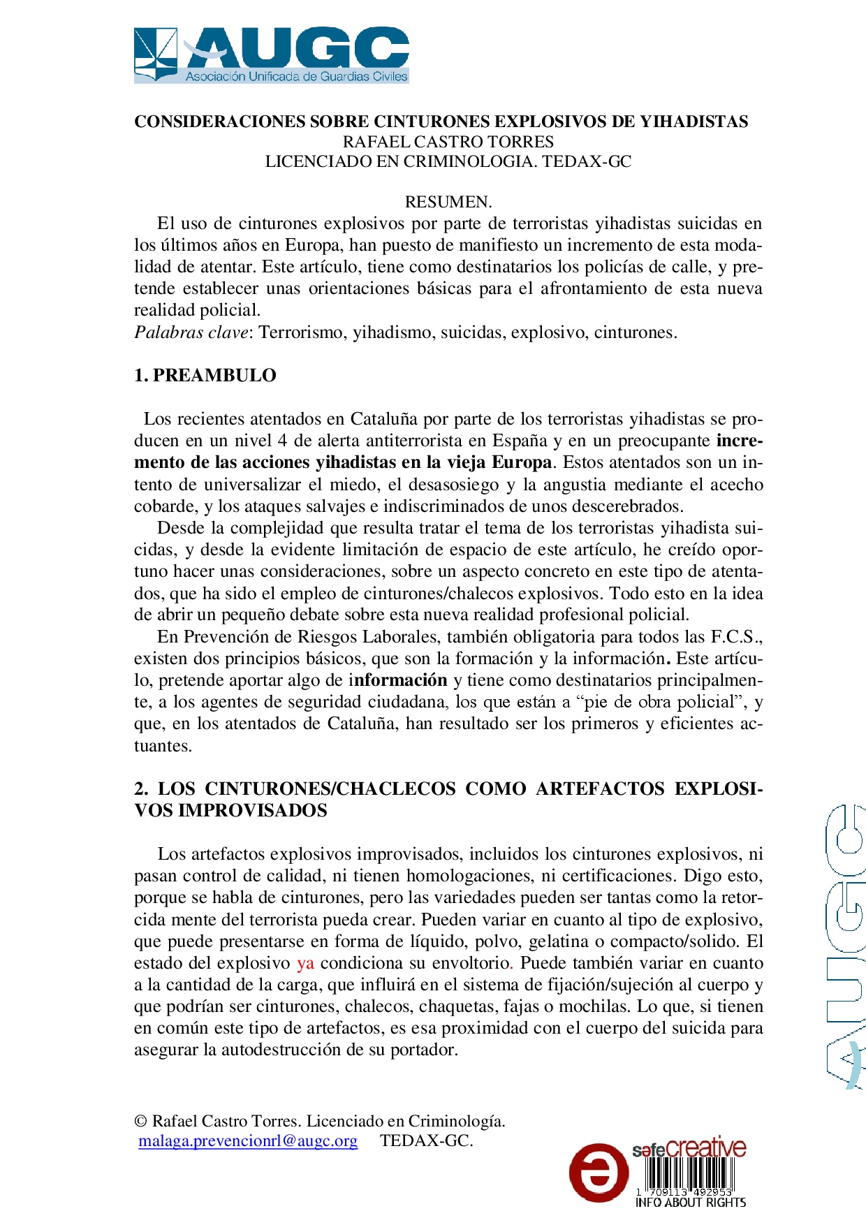 La formación en prevención de Riesgos Laborales y su repercusión en la enseñanza Militar